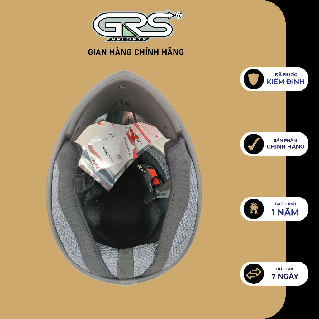 Mũ bảo hiểm fullface trùm đầu GRS A801K - hàng chính hãng