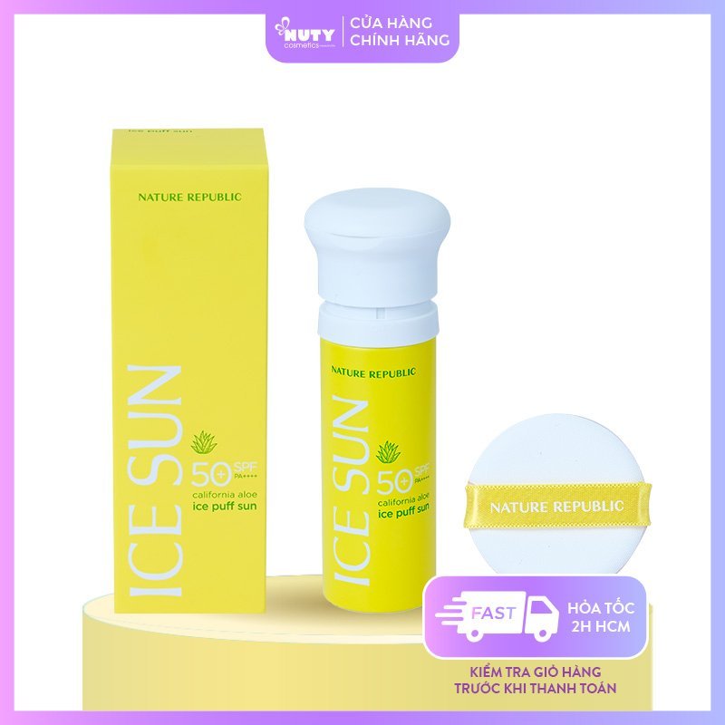 Kem Chống Nắng Nature Republic Ice Sun California Aloe Ice Puff Sun SPF50+ (100ml)