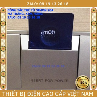  Công tắc thẻ từ 20A Simon, mã 70E601, mà trắng, màu xám và màu vàng, chính hãng bảo hành 2 năm