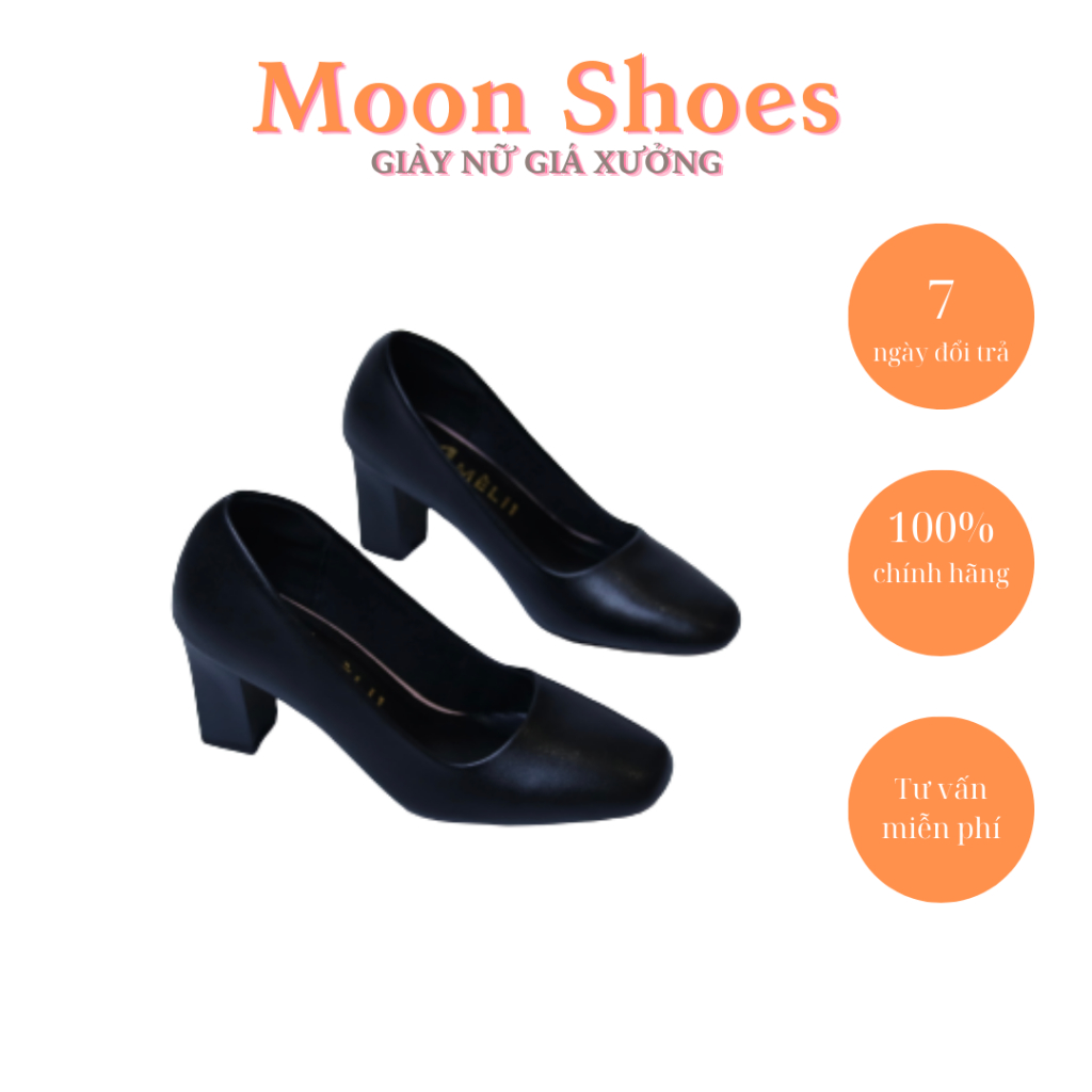 Giày mũi vuông cao 5 phân, 7 phân, giày mũi vuông trơn công sở cao 5cm, 7cm