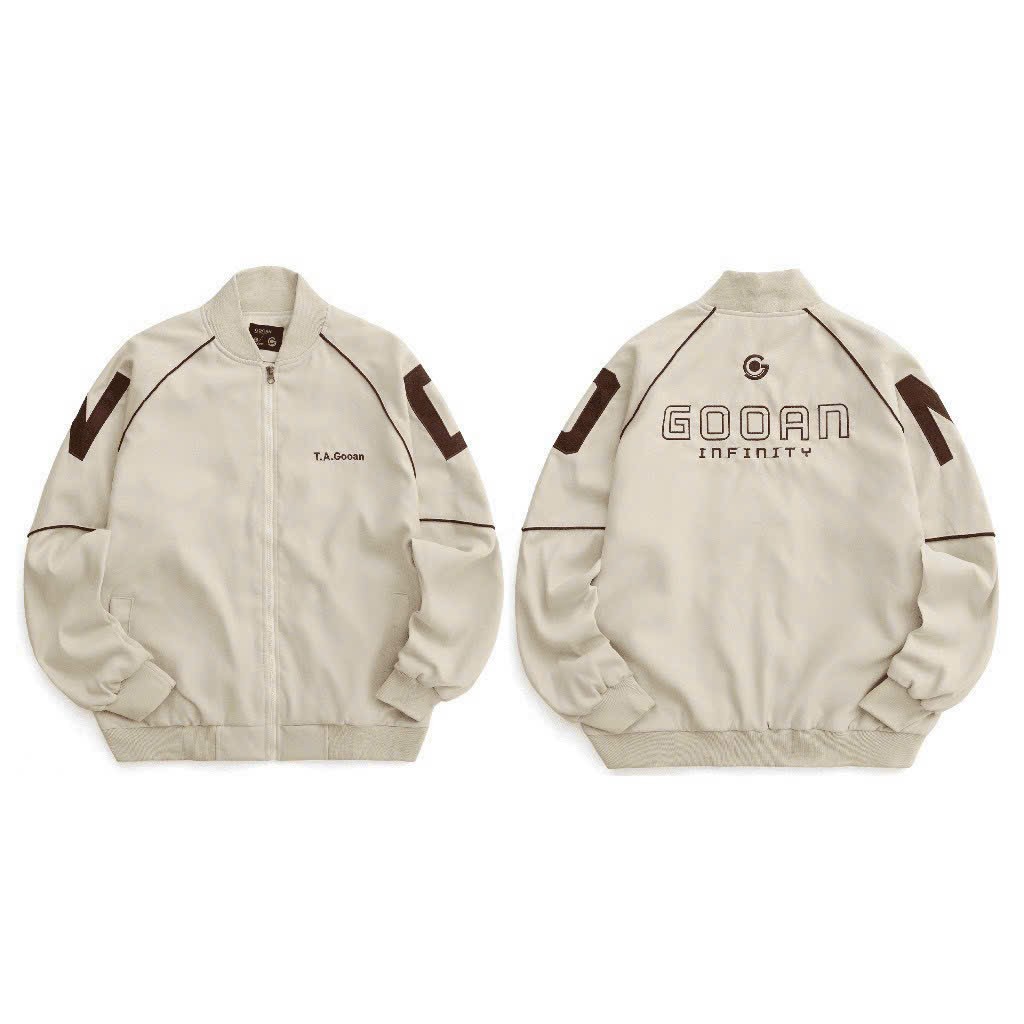 Áo Khoác Bomber Nam Nữ Unisex Chất da lộn mềm mịn có lót dù bên trong LOGO THÊU GOAN