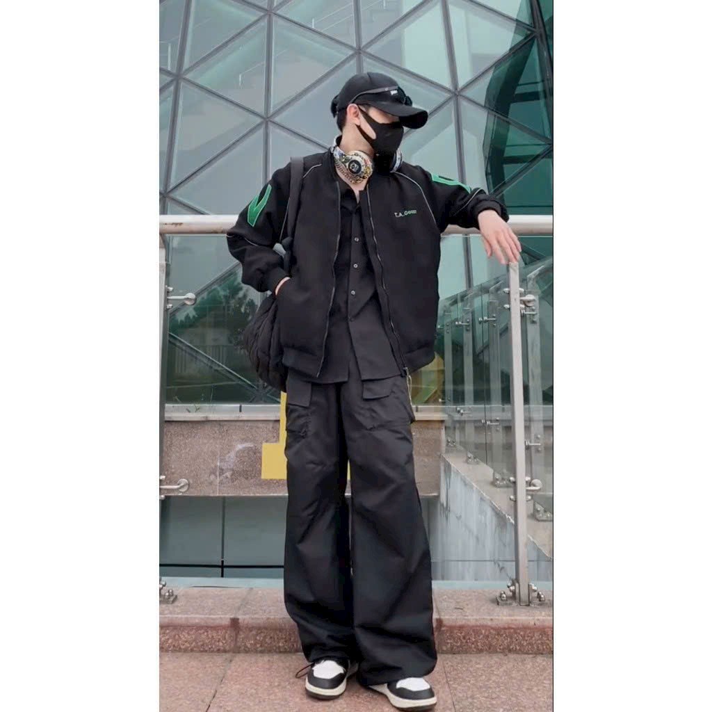 Áo Khoác Bomber Nam Nữ Unisex Chất da lộn mềm mịn có lót dù bên trong LOGO THÊU GOAN