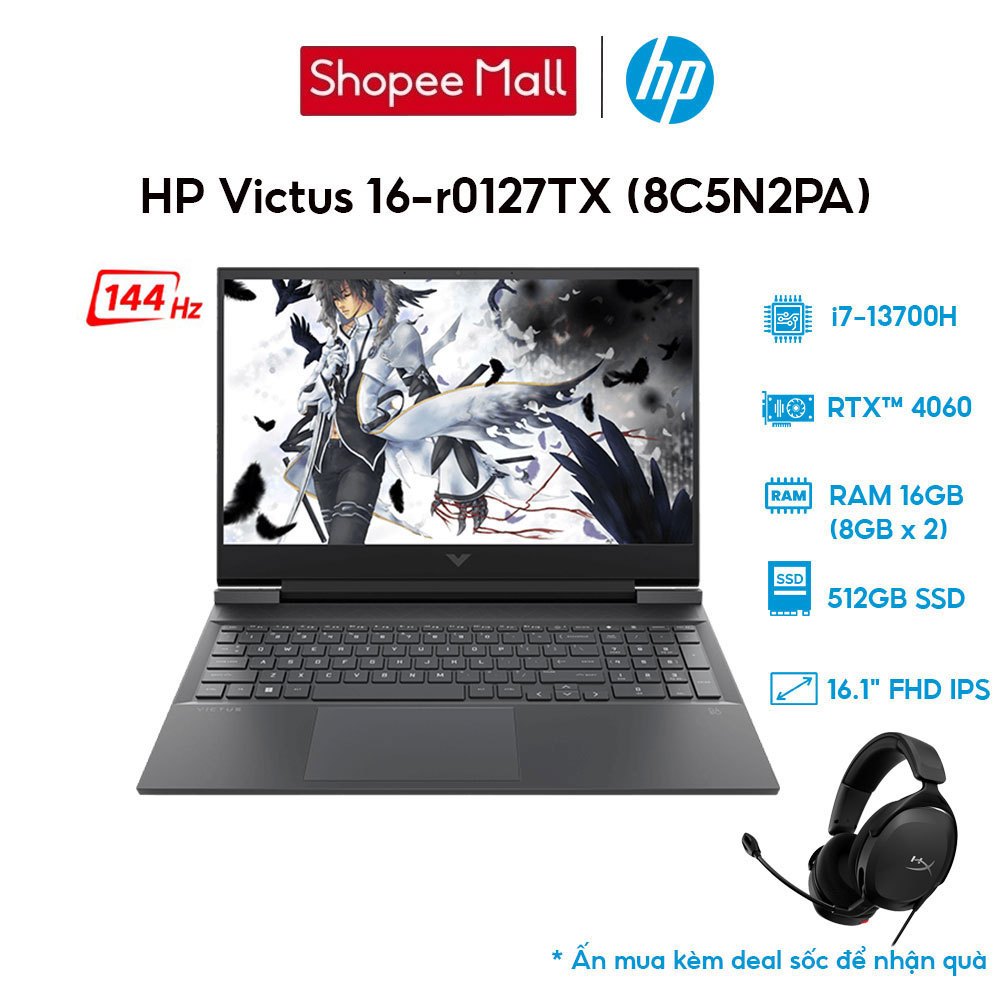 Laptop Gaming HP Victus 16-r0127TX 8C5N2PA i7-13700H | 16GB | 512GB | GeForce RTX™ 4060 8GB | 16.1' FHD 144Hz | Win 11