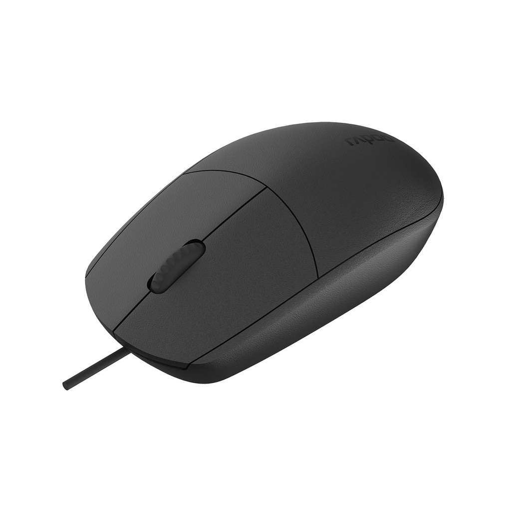 Chuột có dây Rapoo N100 Dành Cho Máy Tính Laptop cổng USB Độ Phân Giải 1000 DPI Hàng Chính Hãng