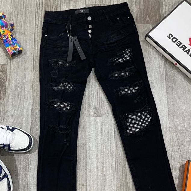 Quần Jean Nam Đen Đính Đá Nam 4 Cúc Likeau Chất Jean Co Dãn , Hàng Boy Phố Hót 2023