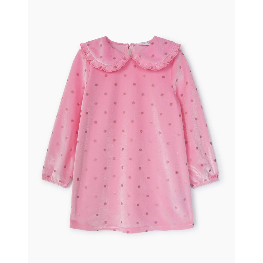 Váy nhung chấm bi bé gái từ 12m-4y