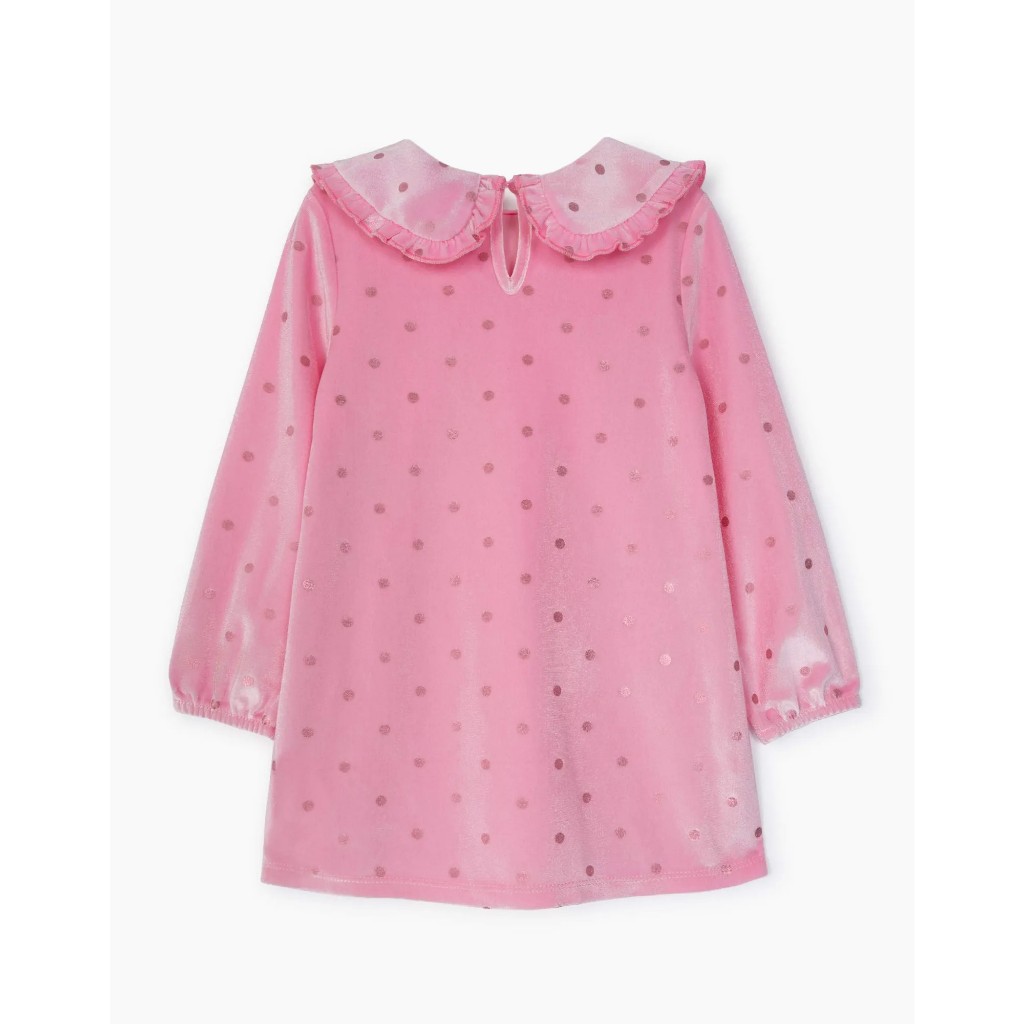 Váy nhung chấm bi bé gái từ 12m-4y