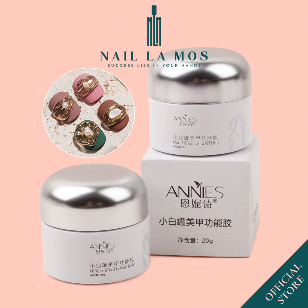  Gel vẽ nổi thủy tinh Annies chính hãng 20g - Gel nặn nail định hình đa năng màu trắng trong suốt trang trí móng 