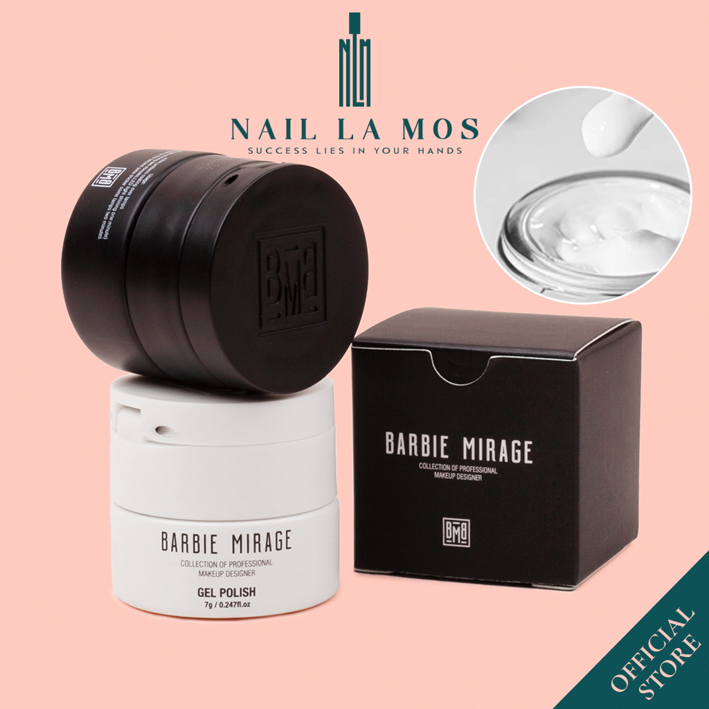 Gel vẽ nổi đen trắng Barbie Mirage cao cấp chính hãng 7g - Gel vẽ móng họa tiết trang trí nail chất đậm đặc