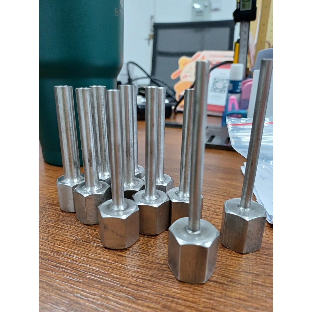 Vòi chiết piston ren trong 13mm, vòi máy chiết rót inox phi 4mm 5mm 6mm 8mm 10mm