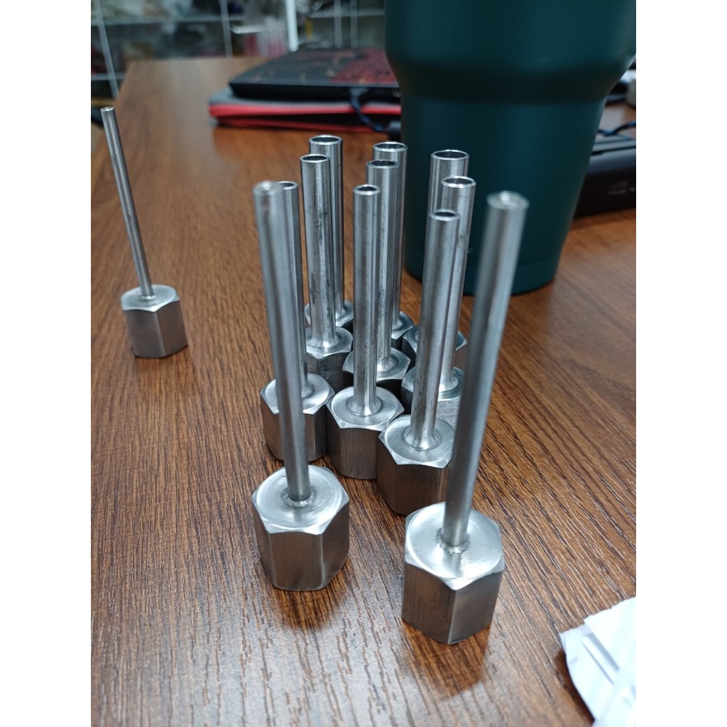 Vòi chiết piston ren trong 13mm, vòi máy chiết rót inox phi 4mm 5mm 6mm 8mm 10mm