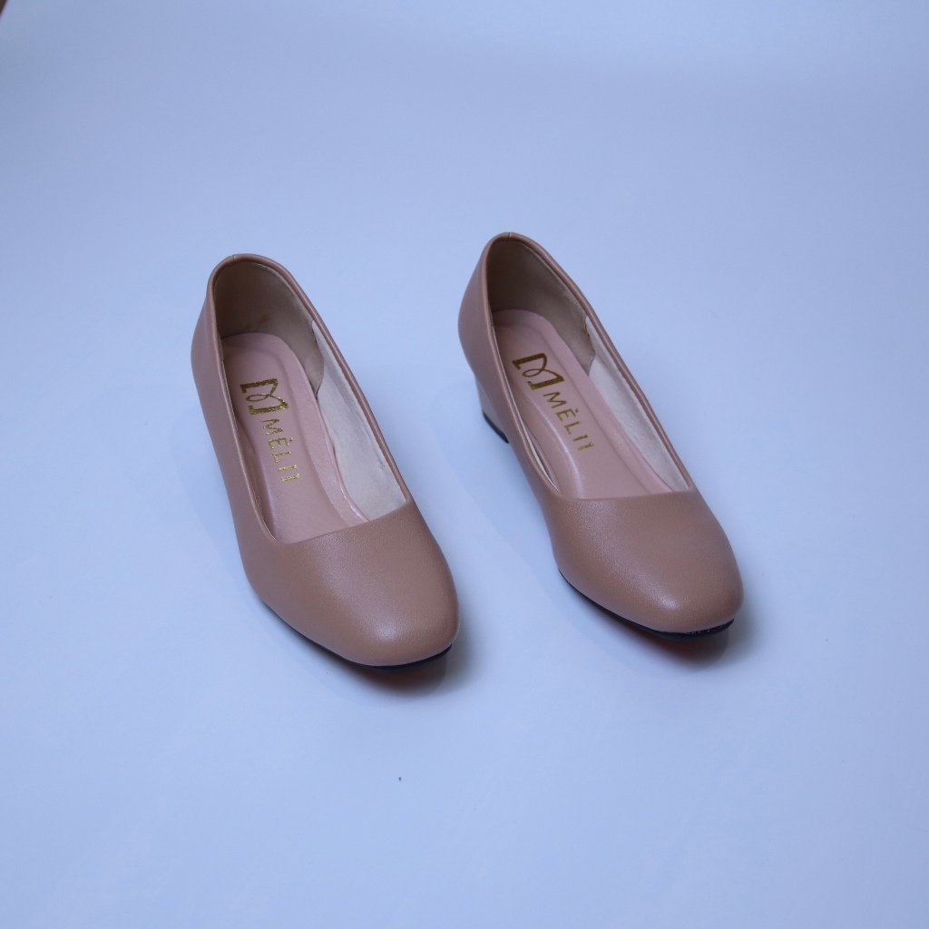 Giày cao gót trơn đế vuông - Giày cao gót công sở mũi vuông 3cm