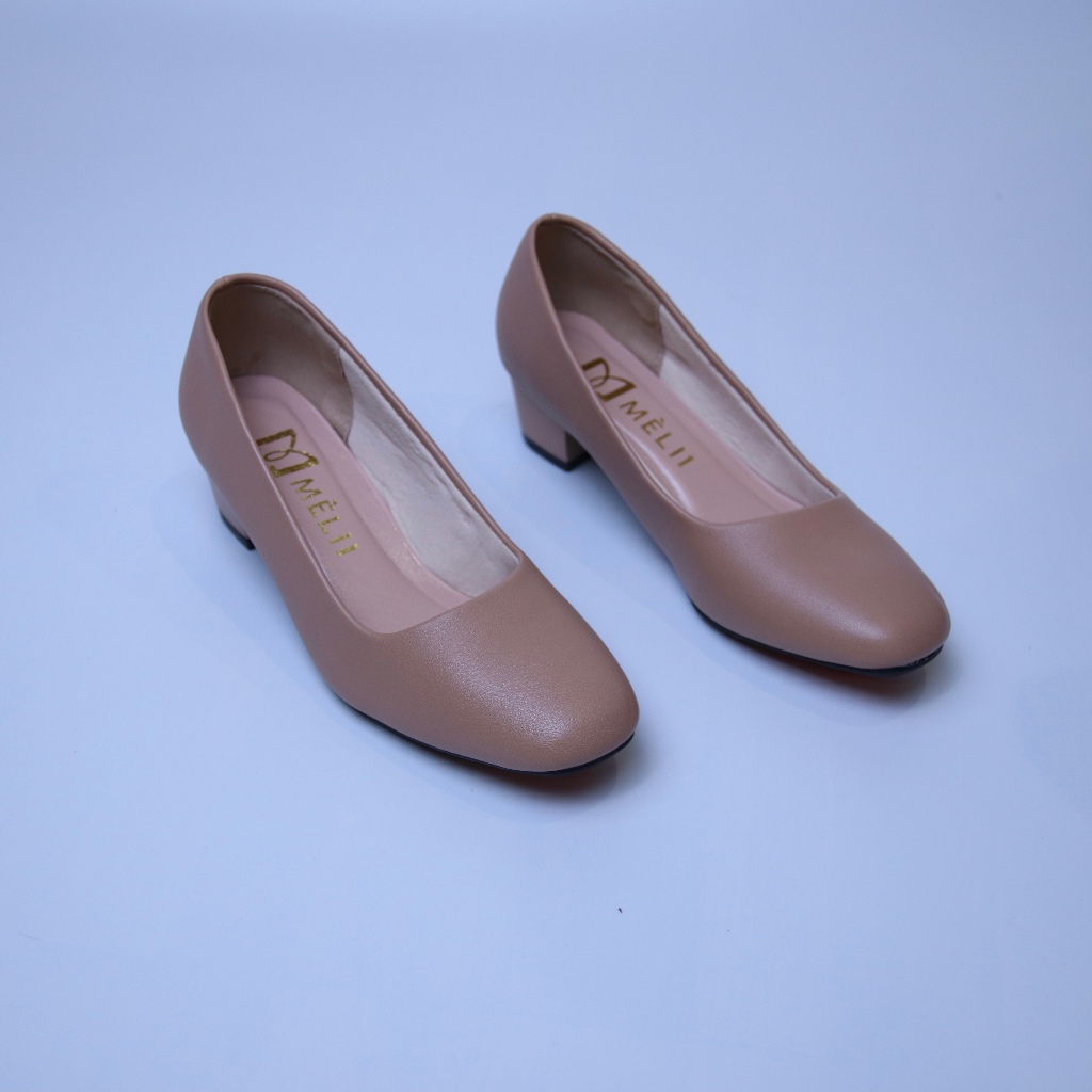 Giày cao gót trơn đế vuông - Giày cao gót công sở mũi vuông 3cm