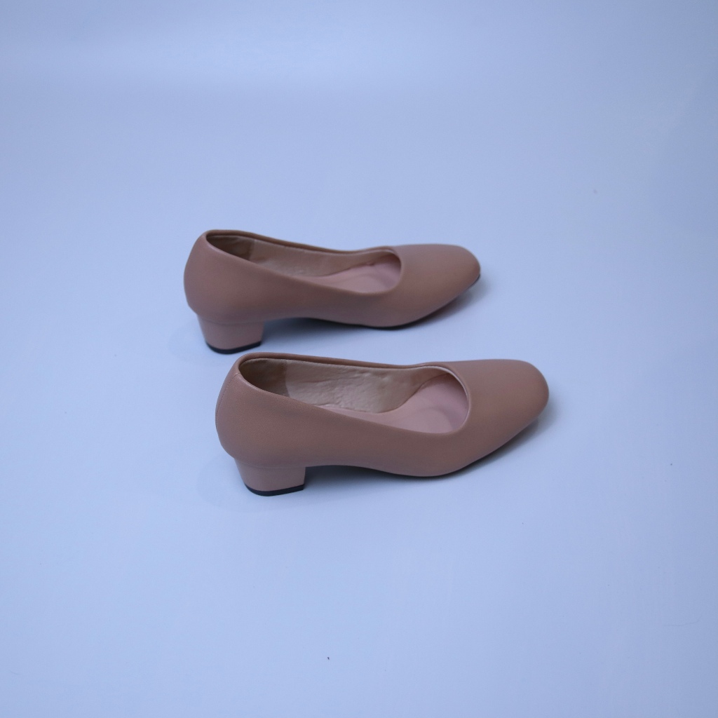 Giày cao gót trơn đế vuông - Giày cao gót công sở mũi vuông 3cm