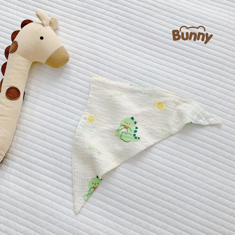 Sét 5 yếm quàng cổ muslin 4 lớp organic cotton Bunny cho bé