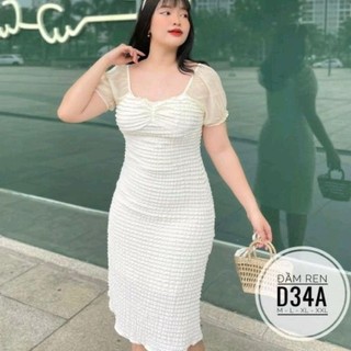 Đầm ren big size chất đẹp chuẩn từ 55kg-90kg, Hình thật sản phẩm (bigsize, to, lớn, béo, mập, size lớn, bự)