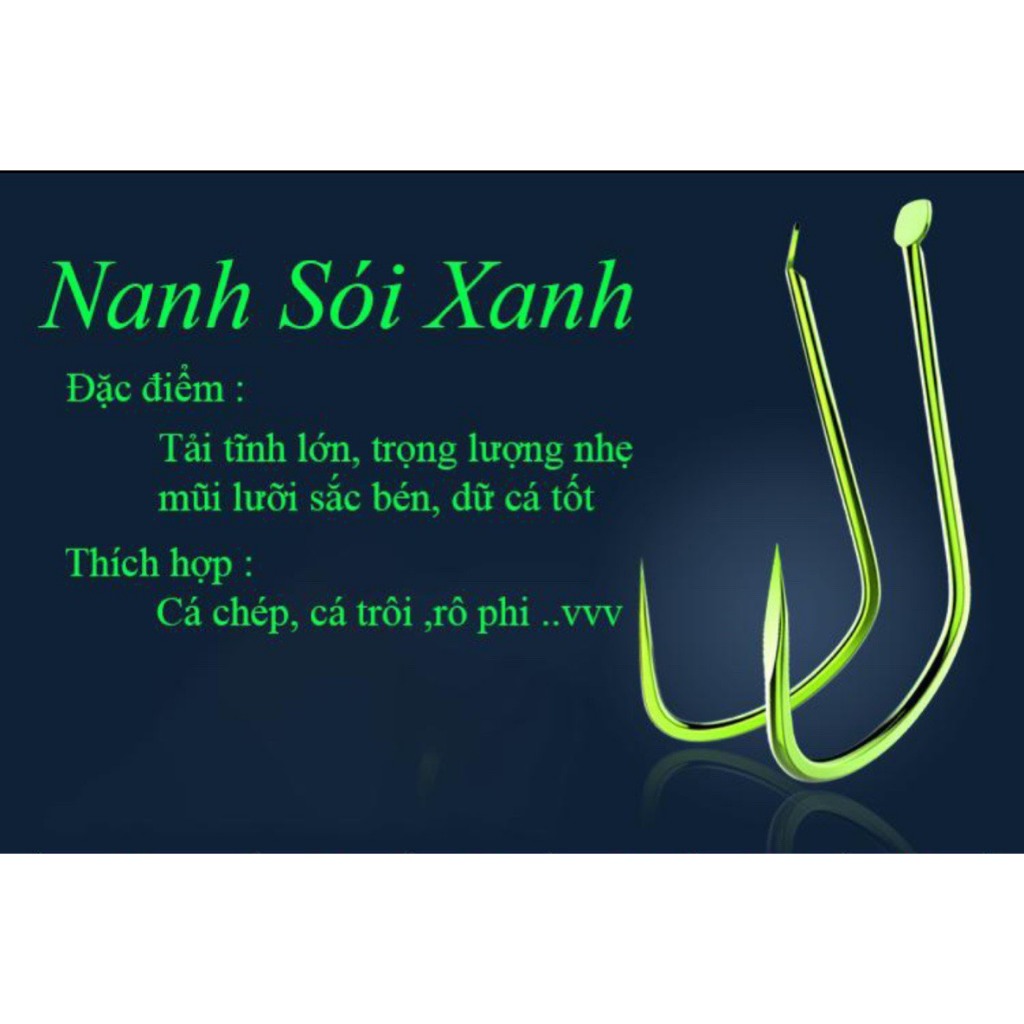 Lưỡi câu cá không ngạnh Nanh Sói xanh, hồng siêu bén, mảnh, nhẹ…