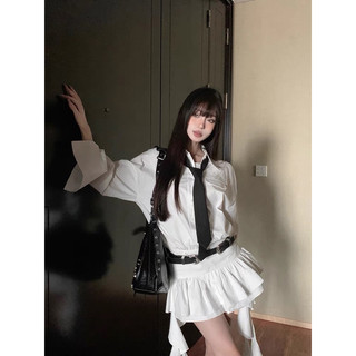 Đầm sơ mi váy xoè kèm thắt lưng 2023 hot trend