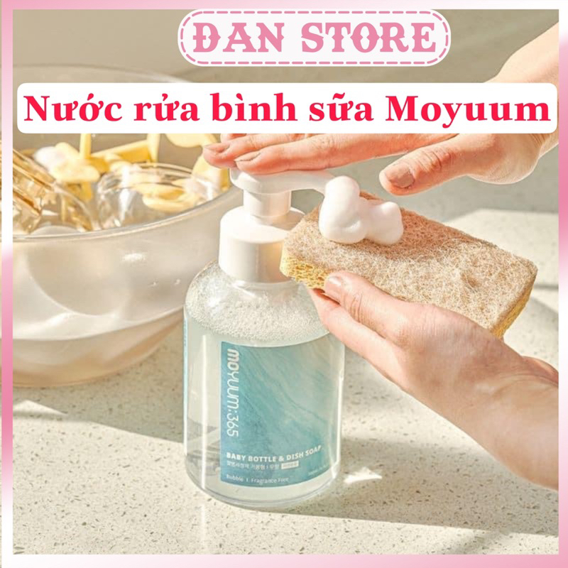 Nước rửa bình sữa Moyuum Hàn Quốc. Nước rửa đồ chơi, đồ dùng an toàn cho bé