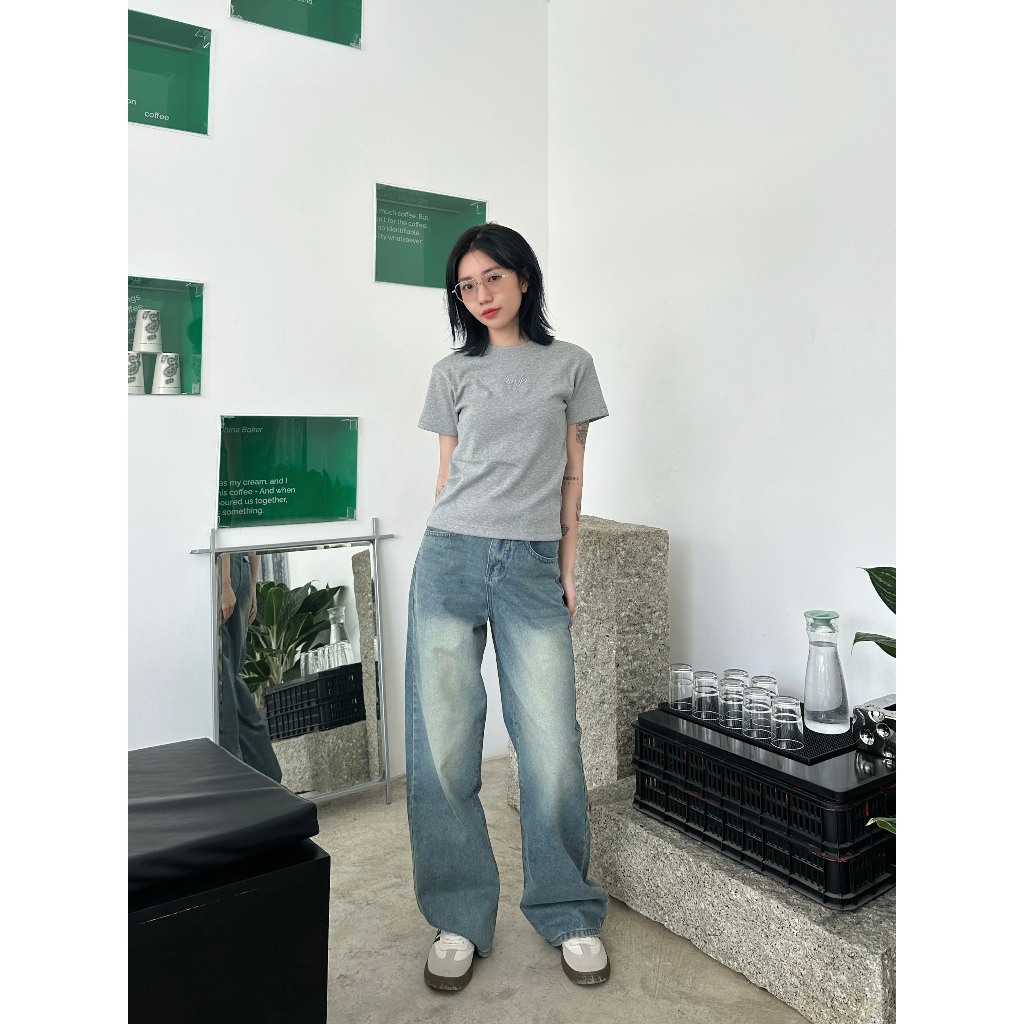 Áo Thun Nữ Local Brand BASIC THÊU LOGO Baby Tee Owner Ôm Body