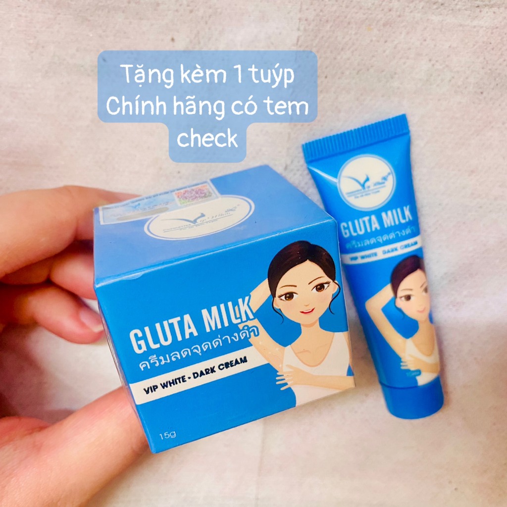 (Chính hãng) Kem Thâm Nách Gluta Milk Vip White Tặng Kèm 1 Tuýp