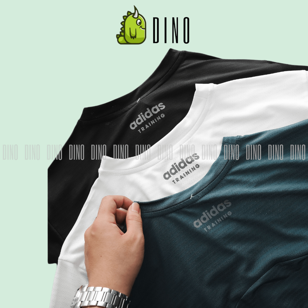 Áo Thun Thể Thao Nam Vải Thun Lỗ Kim Logo Khối
