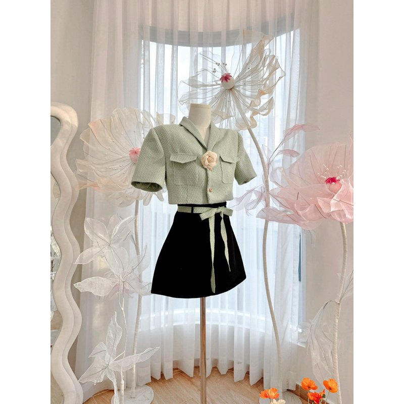 SET VEST BABY + CHÂN VÁY EO CỘT NƠ