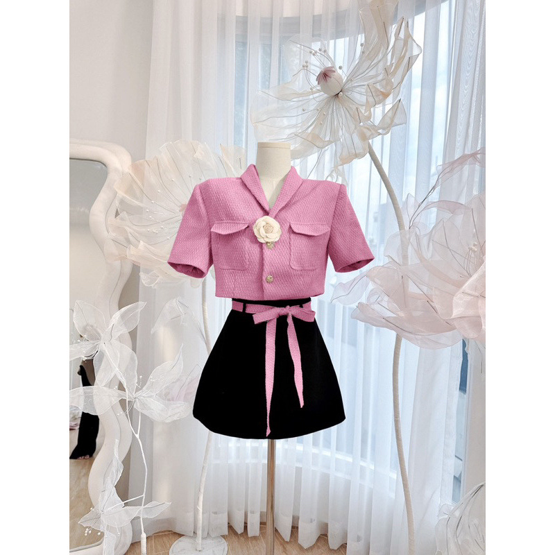 SET VEST BABY + CHÂN VÁY EO CỘT NƠ