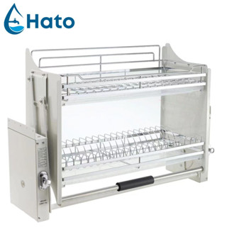 Giá Bát Nâng Hạ Inox 304 HATO Điều Chỉnh Cao Thấp Với Hộp Số Chống Kẹt, Kệ Đựng Đồ Nhà Bếp Thông Minh Bảo Hành 12 Tháng