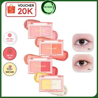 Bảng phấn mắt 2 ô lilybyred little bitty moment shadow nhỏ gọn tiện lợi bền màu 1.6g - mibebe