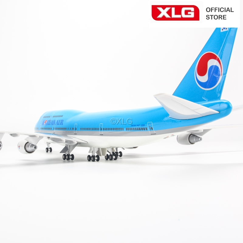 Mô hình máy bay Korean Air A380 47 cm có đèn led bánh xe cao cấp