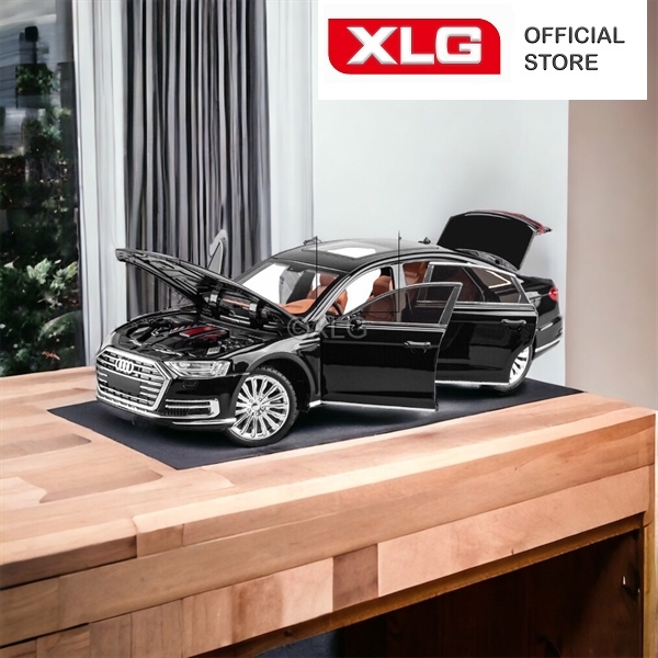 Mô hình xe ô tô Audi A8 1:24 cao cấp bằng hợp kim có đèn âm thanh - XLG