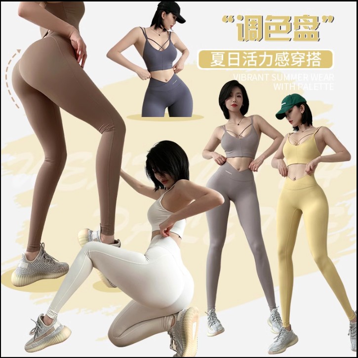 Set Bộ Đồ Tập Thể Thao Nữ Gym Yoga Áo Bra 2 Dây Nâng Ngực Quần Legging Cạp Cao Nâng Mông Thoải Mái 259