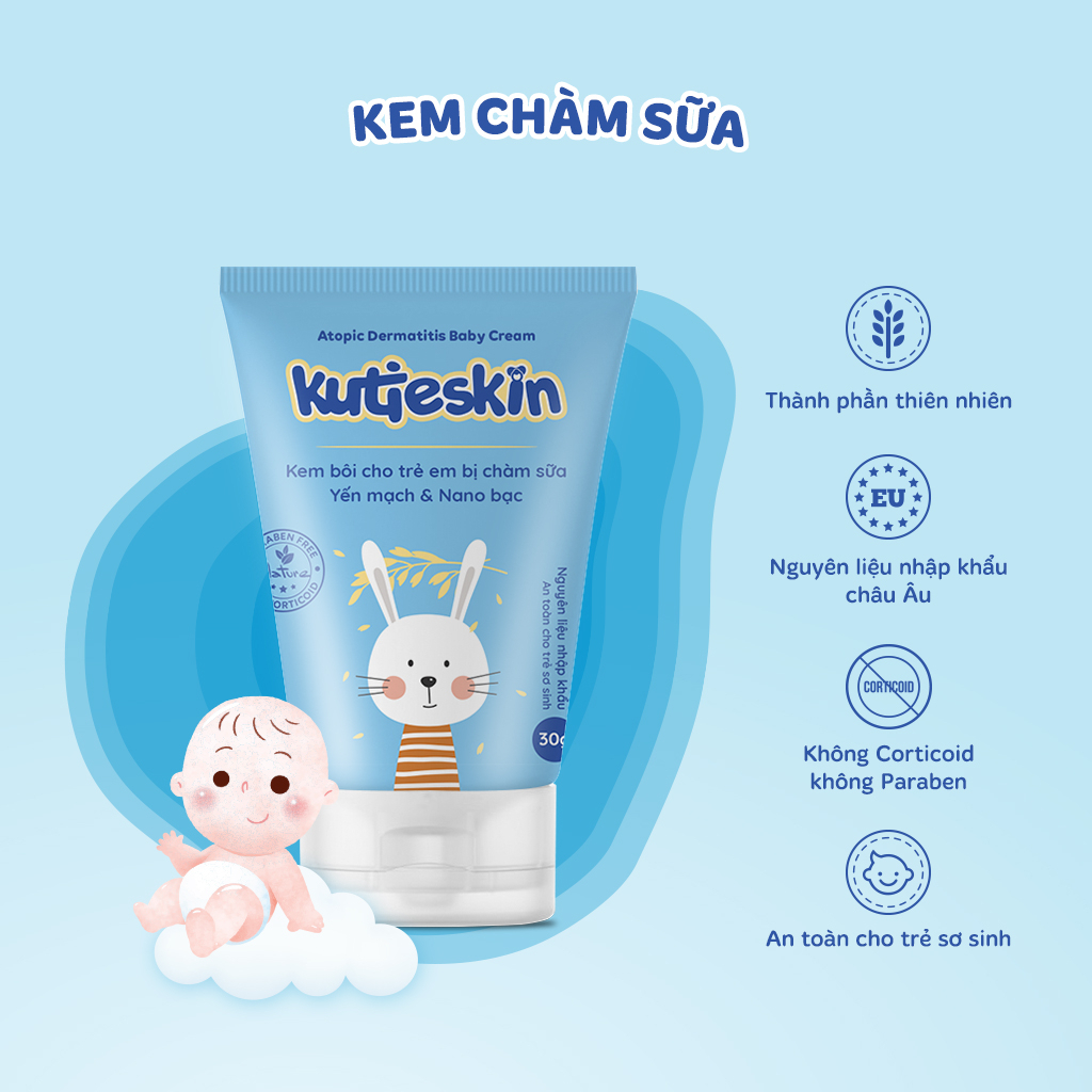 Kutieskin 30gr dành cho da em bé bị chàm sữa