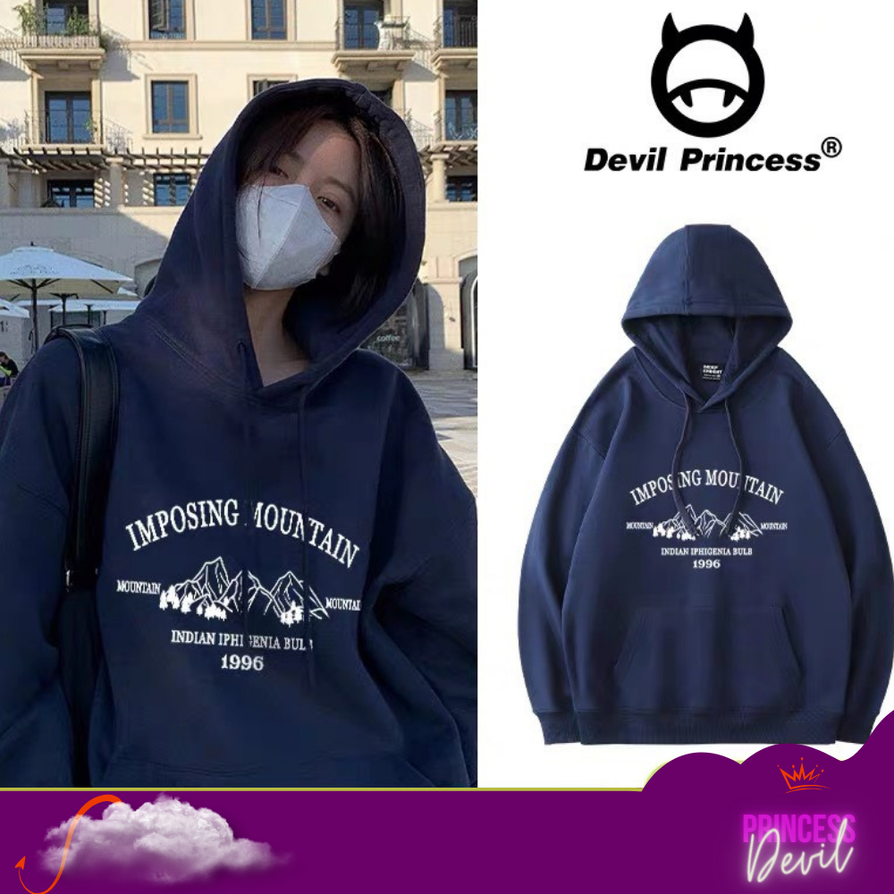 Hoodie nỉ bông dày dặn mũ rộng 2 lớp siêu ấm Deliz nỉ chui đầu dài tay dày dặn mặc đôi Devil