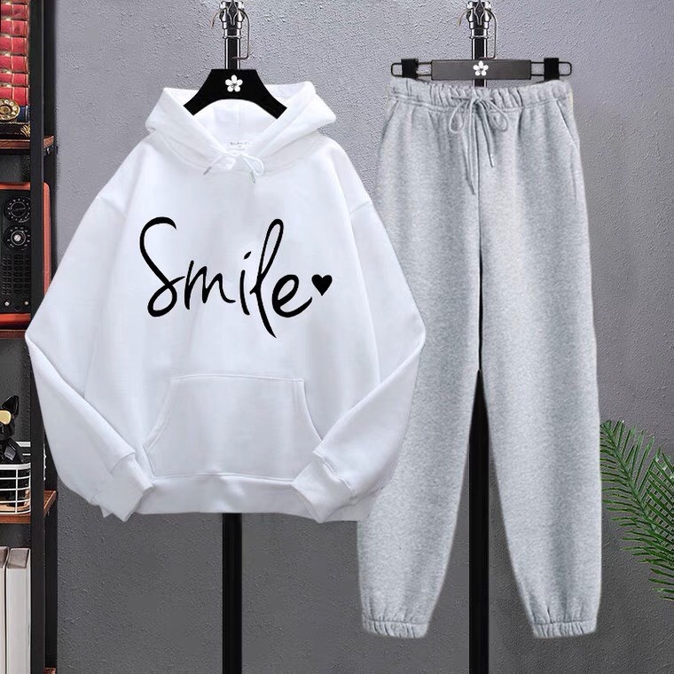 Sét Bộ Quần Áo Nỉ Nữ Bo Chun Ống DVGIT Chất Liệu Cotton Mát Mịn Phù Hợp Đi Chơi Dạo Phồ Thời Trang Hàn Quốc