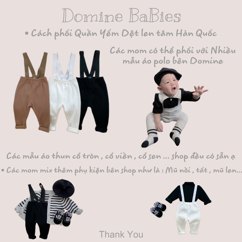 Quần yếm ôm co dãn đàn hồi Thun cotton len tăm mẫu mới nhất cho em bé phong cách Hàn Quốc