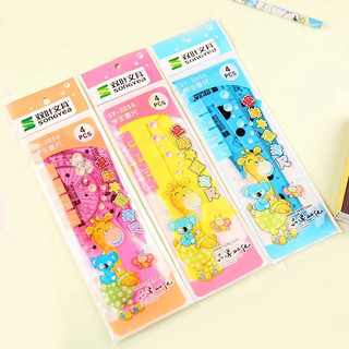 Set 4 món thước kẻ đồ dùng học tập
