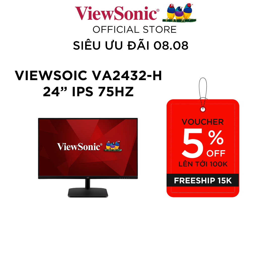 Màn hình Viewsonic VA2432-H 23.8" FHD IPS 75Hz sRGB: 104%