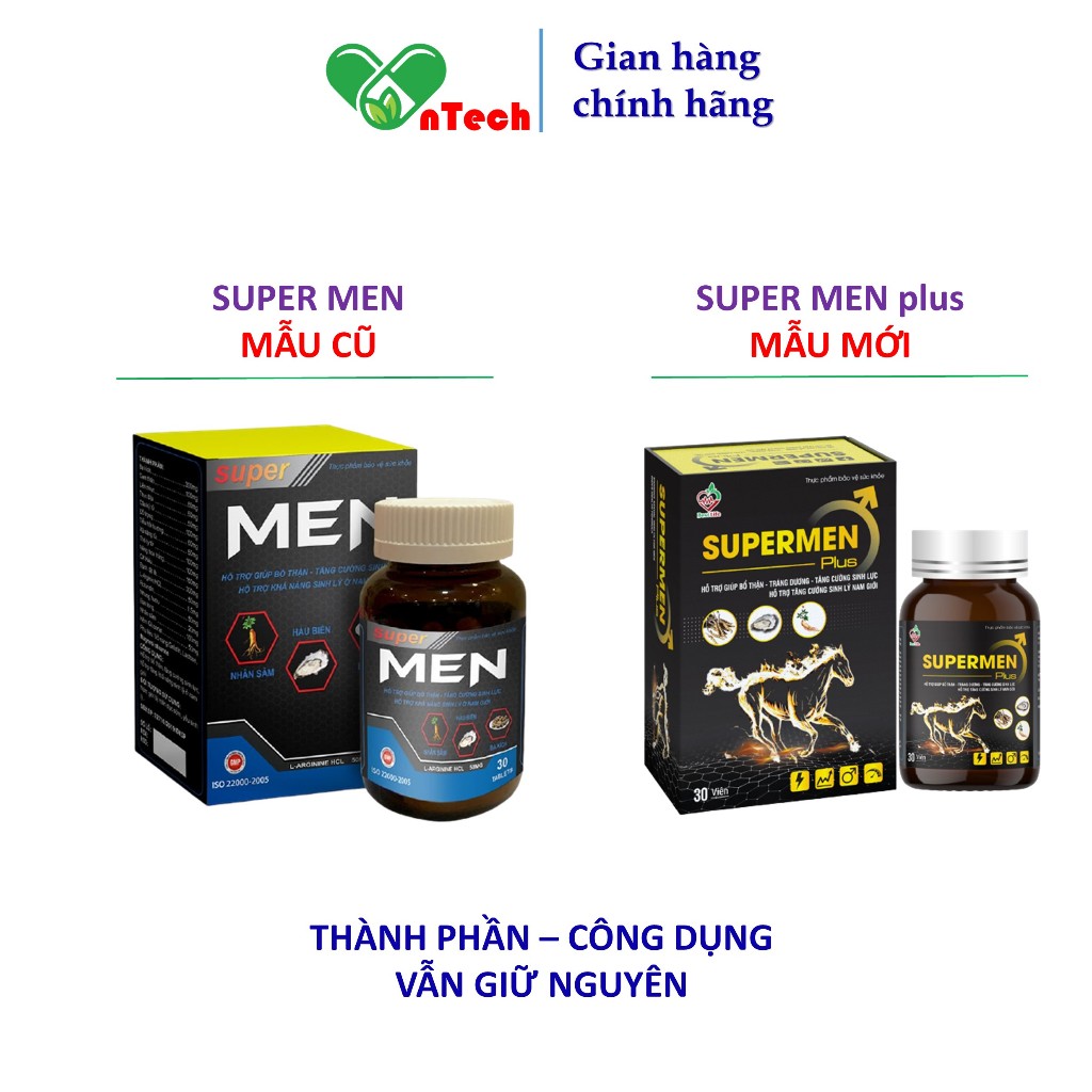 Tăng cường sinh lý Best life SUPERMEN Plus cải thiện tình trạng xuất tính sớm rối loạn cương dương hộp 30 viên