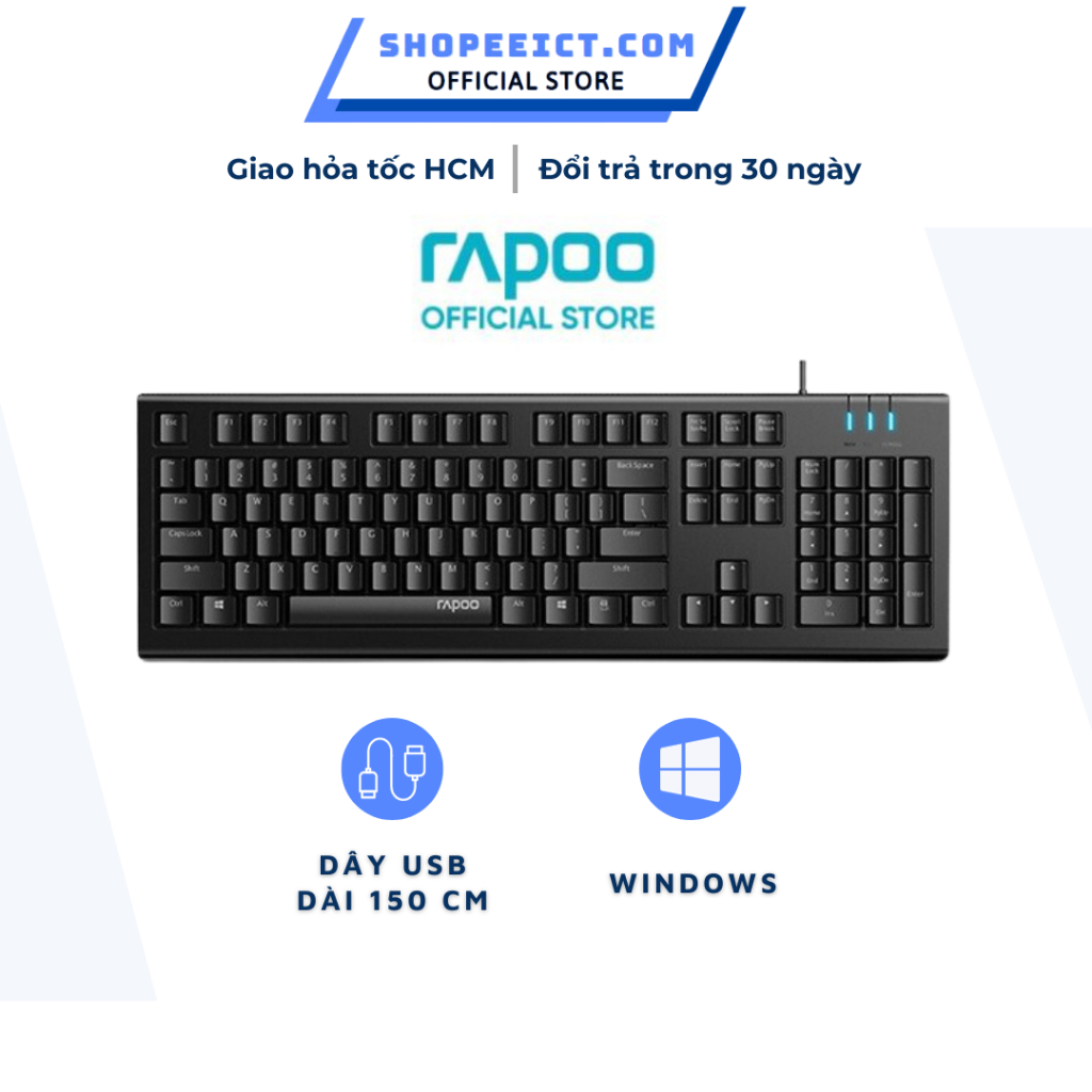 Bàn Phím Có Dây Rapoo NK1800 Phù Hợp Cho Máy Tính Văn Phòng LapTop - Hàng Chính Hãng | BigBuy360 - bigbuy360.vn