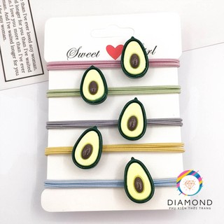 Dây cột tóc trái bơ 034 siêu kute diamond ct15