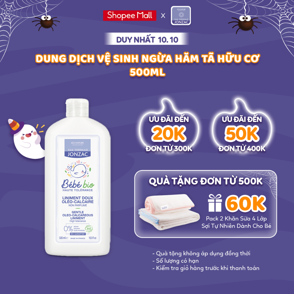 Dung Dịch Vệ Sinh Ngừa Hăm Tã Hữu Cơ Cho Bé Từ Sơ Sinh Eau Thermale Jonzac Liniment Oleo-Calcareous 500ml