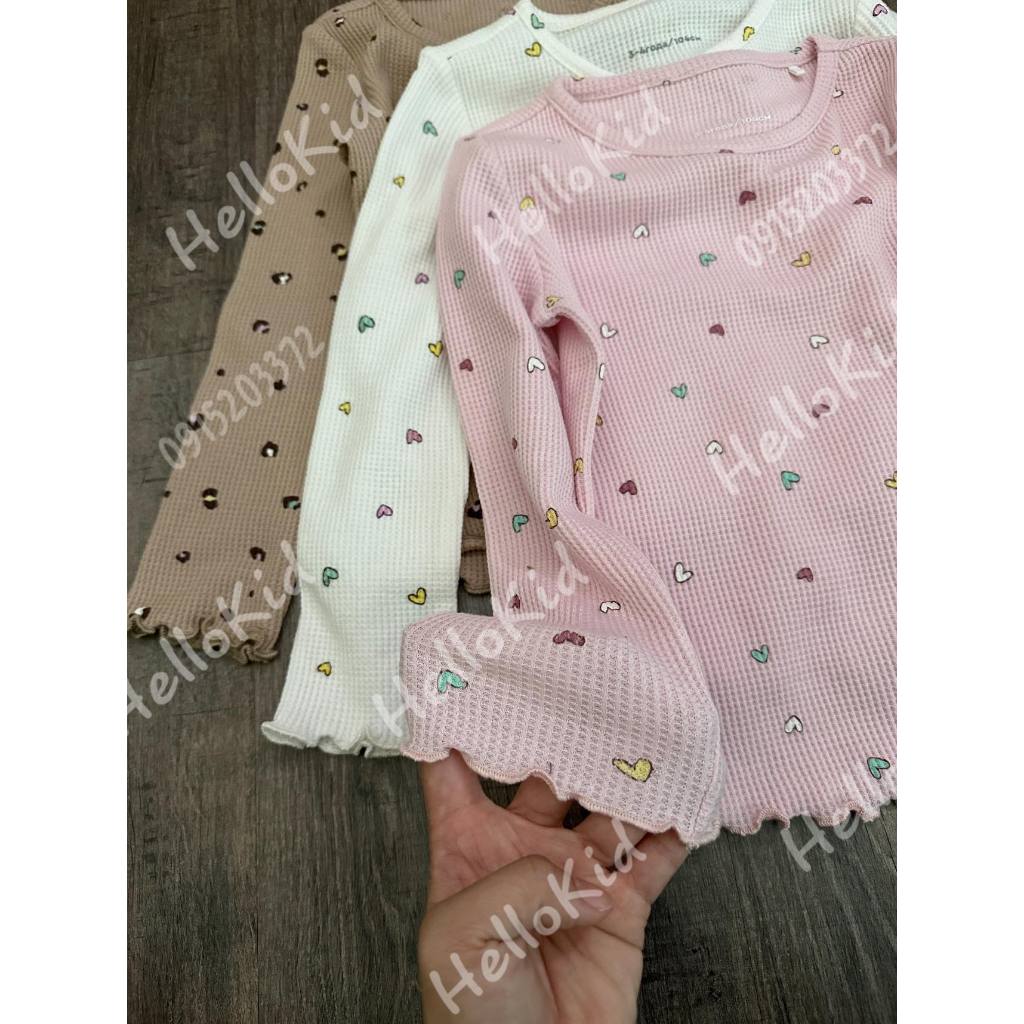 Áo thun dài tay hoạ tiết nhí Gzj cho bé