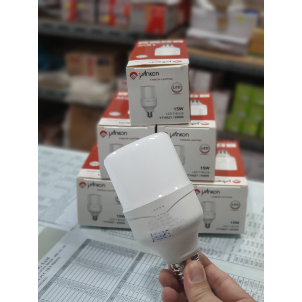 Bóng Led trụ ngắn 15w Yankon đui xoáy E27, lắp đèn downlight âm trần