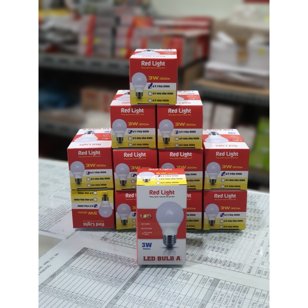 Bóng Led bulb 3w Red light đui xoáy E27