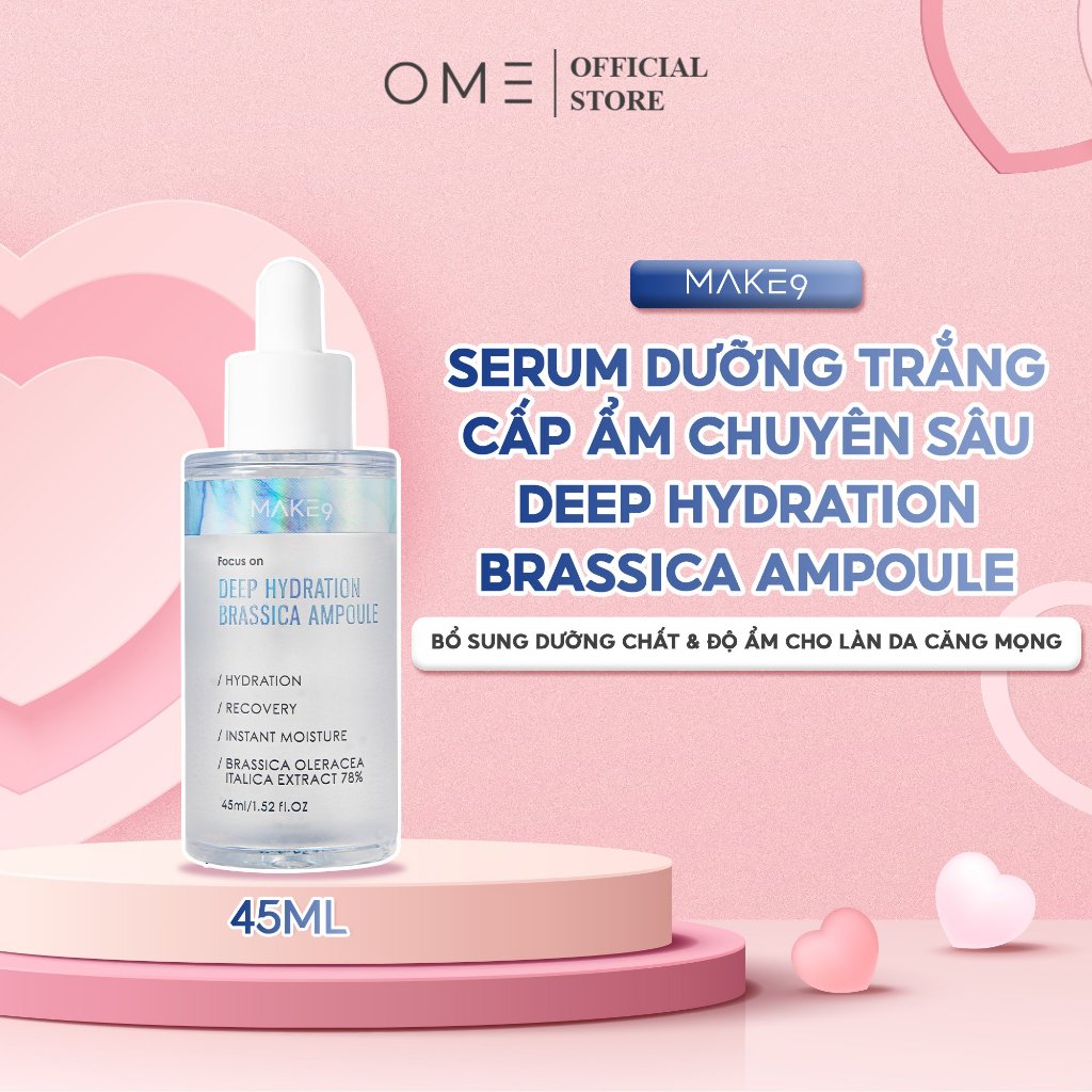 Serum Cấp Ẩm Phục Hồi Dưỡng Trắng Làm Dịu Da Deep Hydration Brassica MAKE9 45ml