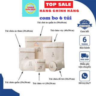 Túi giặt đồ cao cấp 3 lớp giặt quần áo quần lót áo lót áo ngực vớ có khóa kéo - COMBO 6 CÁI