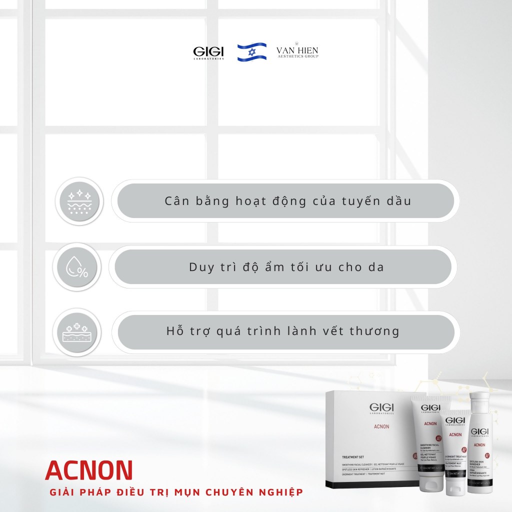 Kem dưỡng ban đêm dành cho da dầu mụn GIGI ACNON OVERNIGHT TREATMENT 50ml