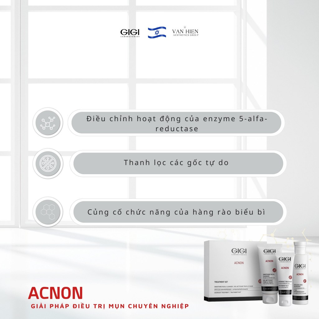 Kem dưỡng ban đêm dành cho da dầu mụn GIGI ACNON OVERNIGHT TREATMENT 50ml